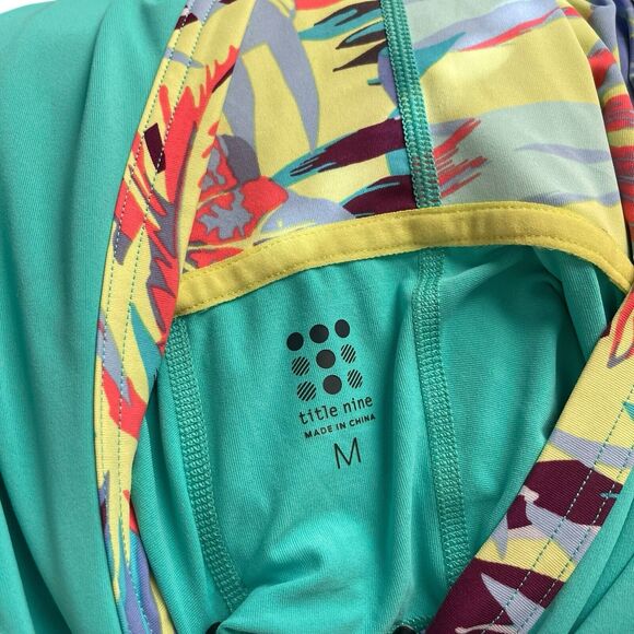 Title Nine Medium Pullover Hoodie Thin Long Sleeve Pockets Aqua Active - Picture 2 of 9